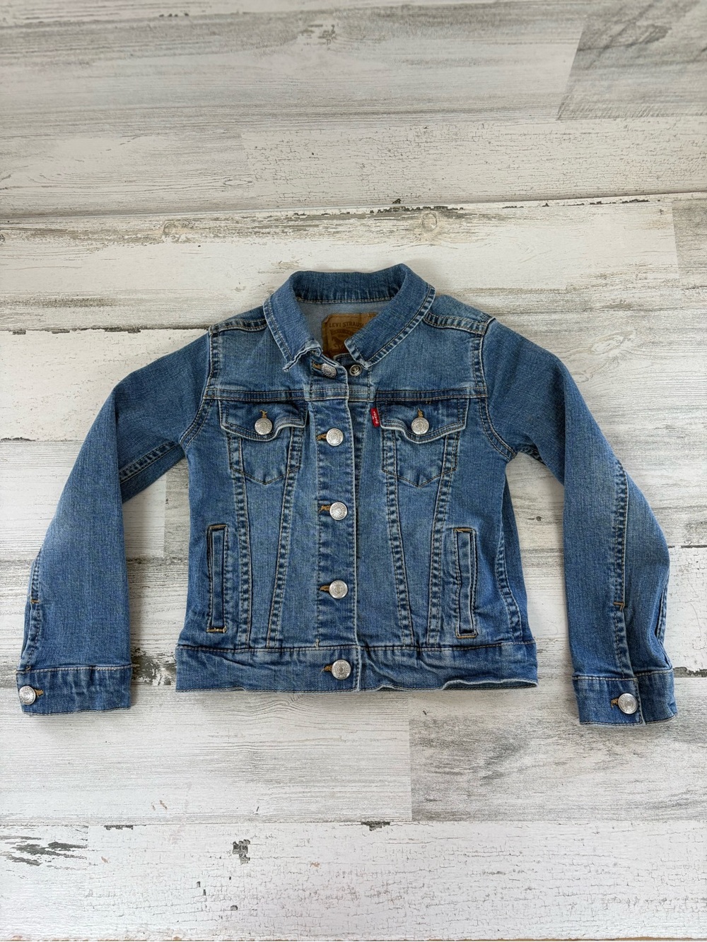 Levi’s Kids Size 4T Snap Closure Blue Denim Trucker Jacket